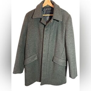 Banana Republic Mens M Wool-Blend Coat Charcoal Gray Overcoat Luxury EUC
